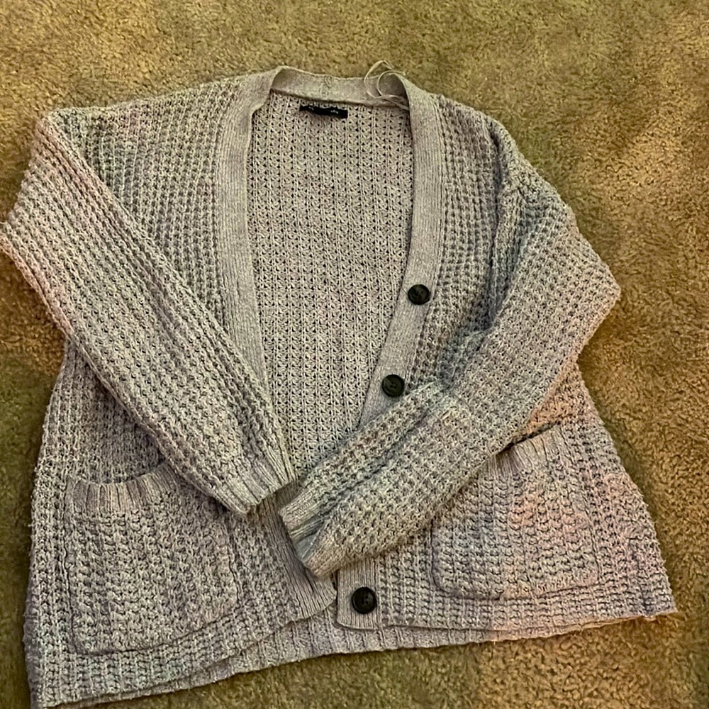 American Eagle Grey Cable Knit Sweater